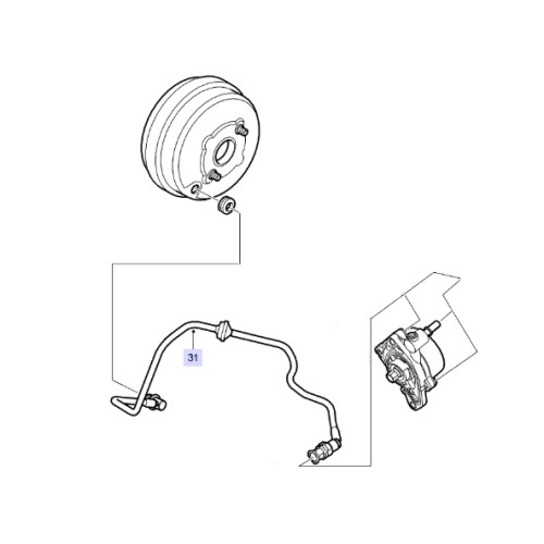 Genuine Saab Brake Vacuum Pipe RHD 12806045