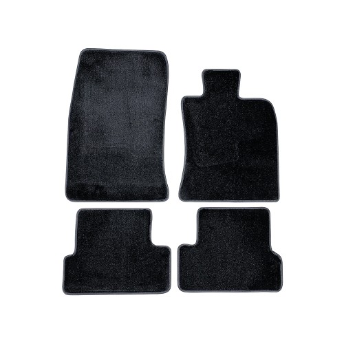 NBRacing Premium Black Textile Mat Set with Black Piping