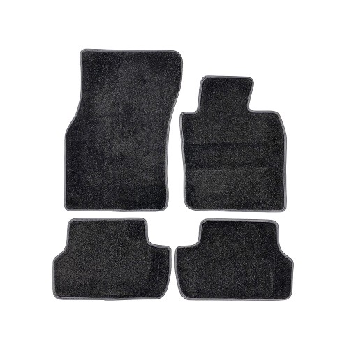 NBRacing Premium Black Textile Mat Set with Black Piping