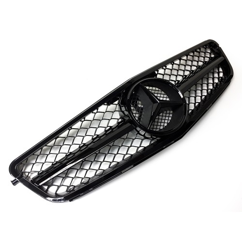 AMG Style Front Radiator Grille for Mercedes C-Class C204 W204 S204 Gloss Black