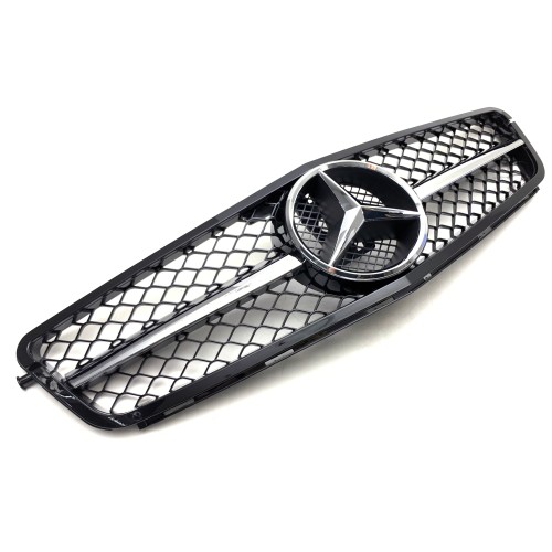 AMG Style Front Radiator Grille for Mercedes C-Class C204 W204 S204 Chrome & Black