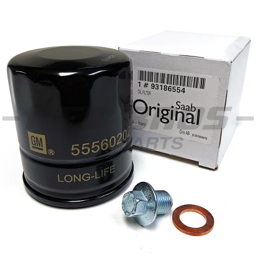 Genuine Saab Oil Filter, Oil Drain Plug & Washer 93186554 93186554
