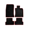 NBRacing Premium Black Textile Mat Set with Red Piping