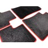 NBRacing Premium Black Textile Mat Set with Red Piping