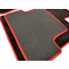 NBRacing Premium Black Textile Mat Set with Red Piping