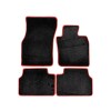 NBRacing Premium Black Textile Mat Set with Red Piping