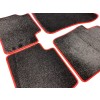 NBRacing Premium Black Textile Mat Set with Red Piping