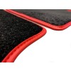 NBRacing Premium Black Textile Mat Set with Red Piping