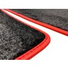 NBRacing Premium Black Textile Mat Set with Red Piping